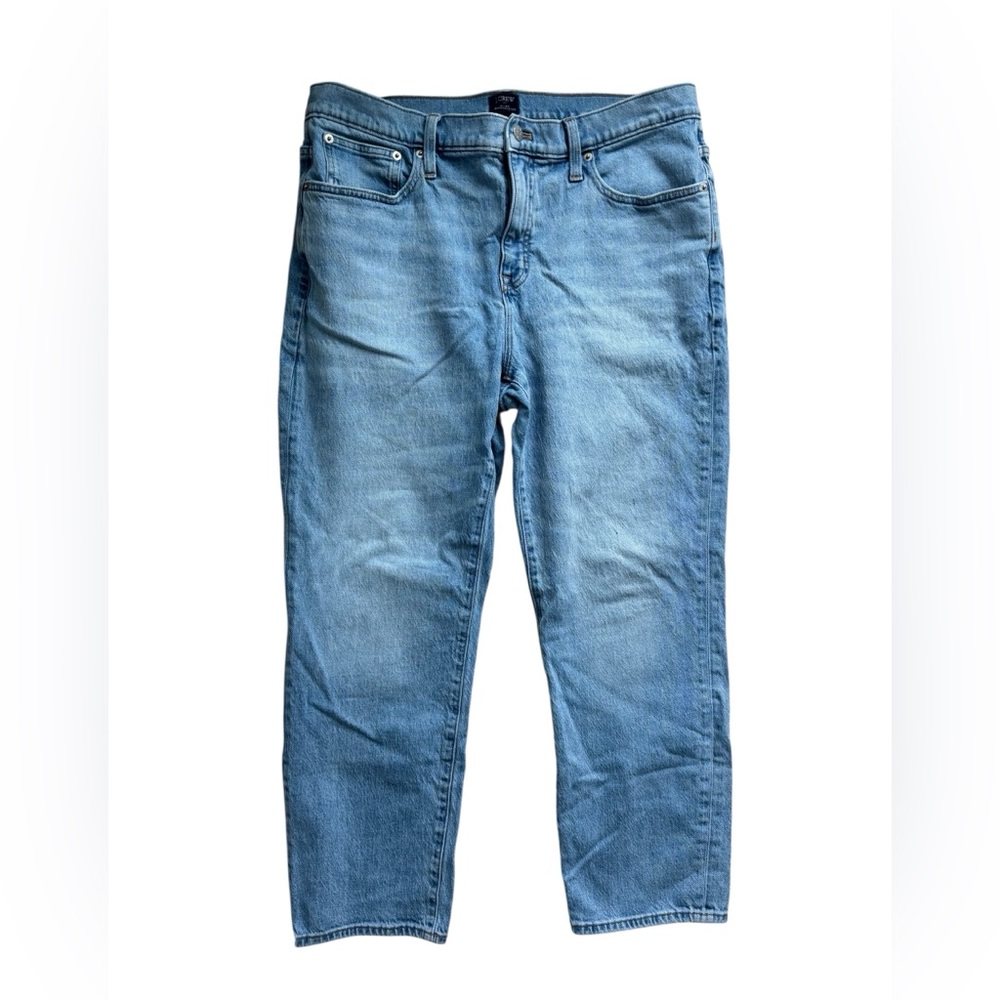 J. Crew Women's Slim Boyfriend Denim Jeans 32 Bright Blue Wash All Day Stretch